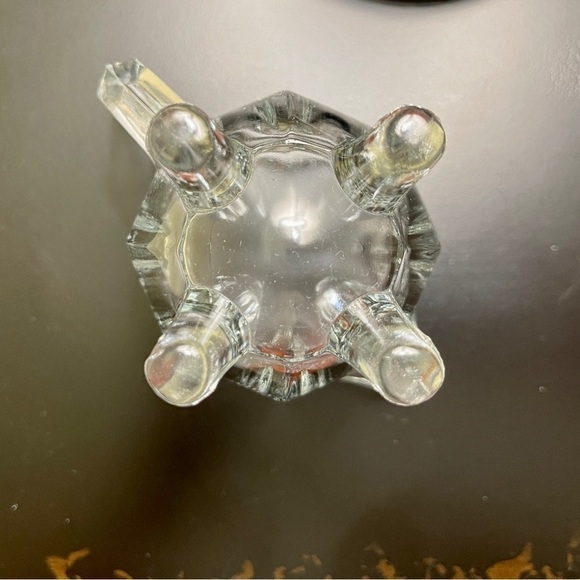 INDIANA GLASS, FOOTED, CLEAR GLASS CREAMER. 5”W(including handle)X 4 1/4”H X 3”D - Picture 7 of 9